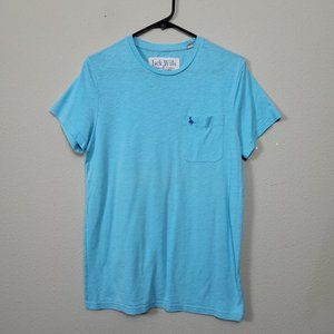 Jack Wills Men's Size S Pocket Tee Shirt Aqua Blue Crewneck Pheasant Bird Logo
